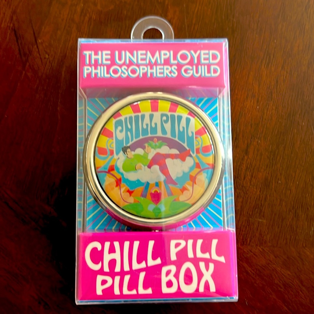 A metal “chill pill” container to hold your meds